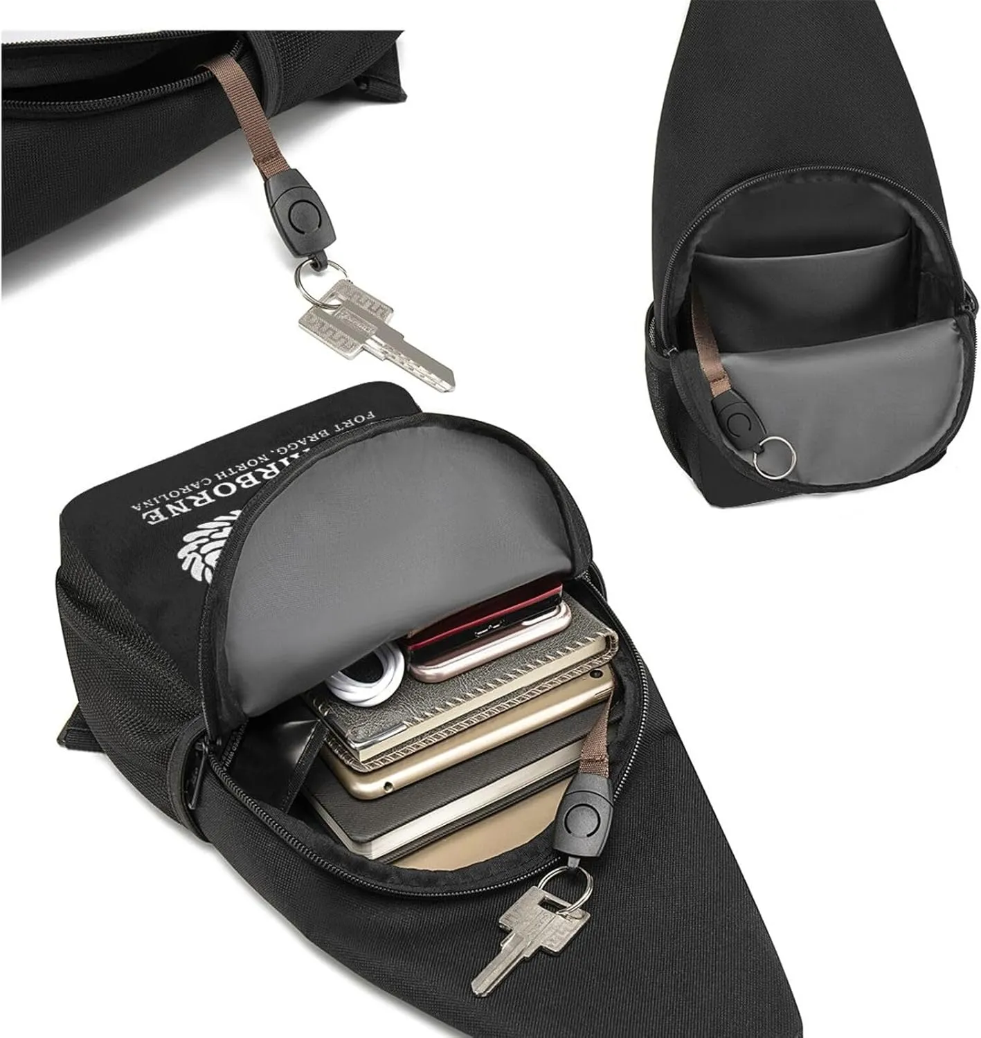 Army 82nd Airborne Sling Bag Crossbody Backpack Shoulder Casual Daypack Bags for Men