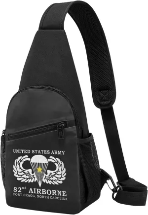 Army 82nd Airborne Sling Bag Crossbody Backpack Shoulder Casual Daypack Bags for Men