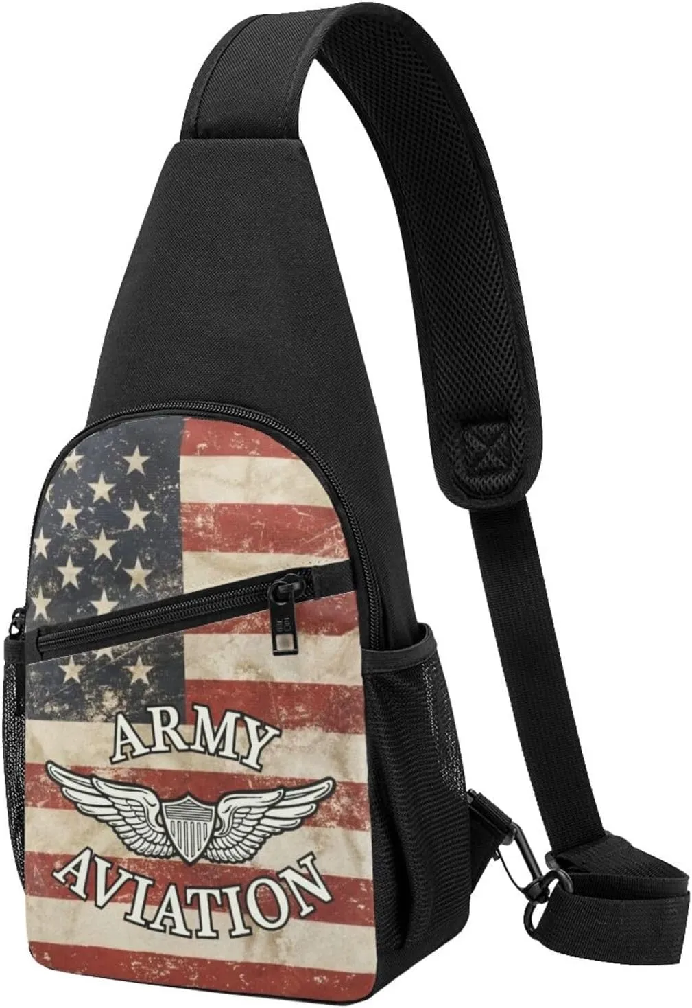 Army Aviation With Aircrew Wing Sling Bag Crossbody Backpack Shoulder Casual Daypack Bags for Men