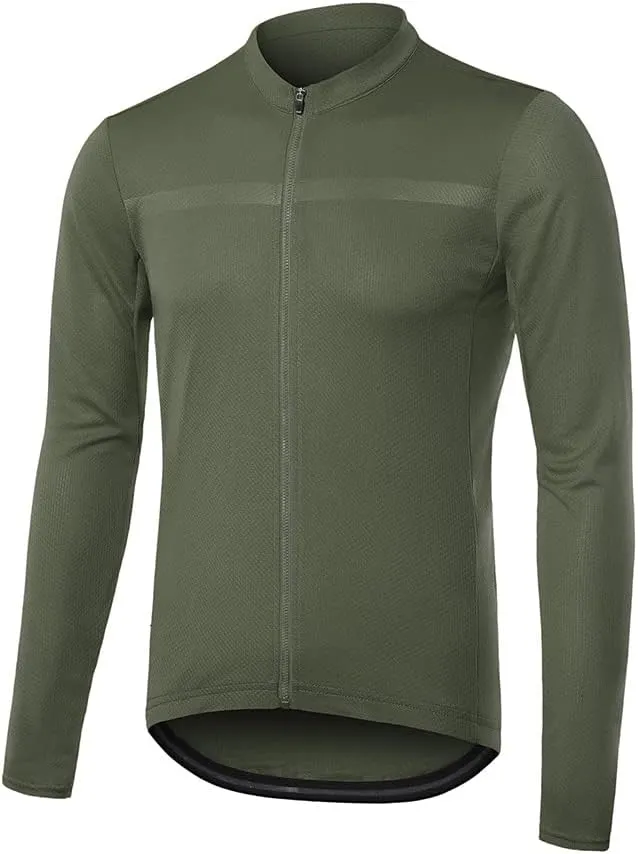 ARSUXEO Men's Cycling Jersey Long Sleeve Slim Fit Bike Jersey Biking Bicycle Cycling Shirt