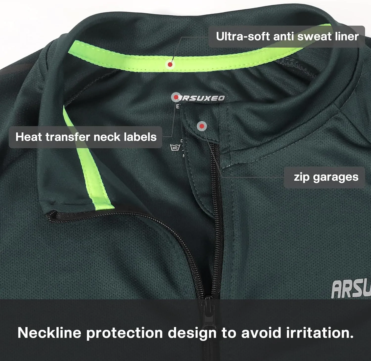 ARSUXEO Men's Short Sleeves Cycling Jersey Bicycle Biking Bike Shirt 636