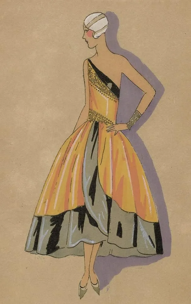 ArtDirect Anonymous 13x18 Gold Ornate Frame and Double Matted Museum Art Print Titled - Creation Jeanne Lanvin - an Infante (1927)
