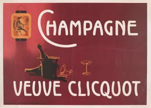 ArtDirect Arnold Van Roessel 18x14 Gold Ornate Frame and Double Matted Museum Art Print Titled - Champagne Veuve Clicquot (1900)