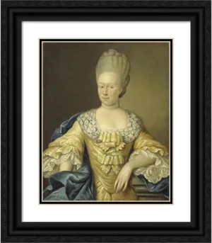 ArtDirect August Christian Hauck 15x18 Black Ornate Frame and Double Matted Museum Art Print Titled: Adriana Johanna Van Heusden, Wife or Johan Arnold Zoutman (1770)