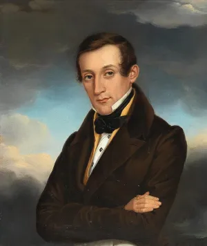 ArtDirect Eduard Friedrich Leybold 15x17 Gold Ornate Frame and Double Matted Museum Art Print Titled - Portrait of a Gentleman