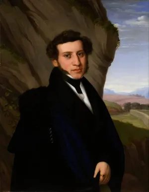 ArtDirect Eduard Friedrich Leybold 15x18 Gold Ornate Frame and Double Matted Museum Art Print Titled - Portrait of Sam Ehrenstamm (1830)