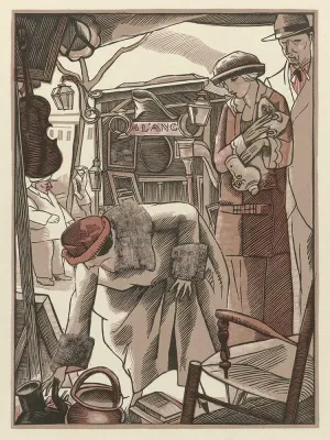 ArtDirect Fernand Siméon 15x18 Gold Ornate Frame and Double Matted Museum Art Print Titled - Bric-A-Brac (1923)