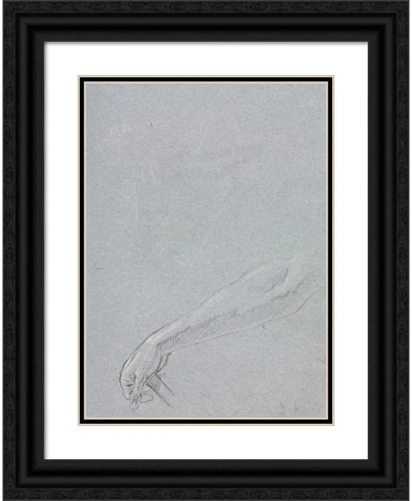 ArtDirect Francesco Lorenzi 14x18 Black Ornate Frame and Double Matted Museum Art Print Titled: Verona Sketchbook: Right Hand (Page 7) (1760)