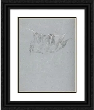 ArtDirect Francesco Lorenzi 15x18 Black Ornate Frame and Double Matted Museum Art Print Titled: Drapery Study (1760)