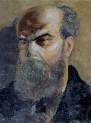 ArtDirect Frédéric Auguste Cazals 14x18 Gold Ornate Frame and Double Matted Museum Art Print Titled - Portrait of Paul Verlaine (1844-1896), Poet (1885)