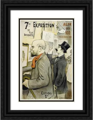 ArtDirect Frédéric Auguste Cazals 17x24 Black Ornate Framed and Double Matted Museum Art Print Titled: 7th Exhibition of the 100 Salon (1894)