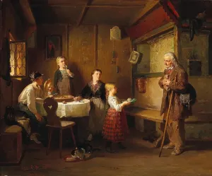 ArtDirect Friedrich Ortlieb 17x15 Gold Ornate Frame and Double Matted Museum Art Print Titled - Charitable Children
