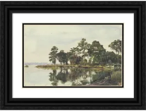 ArtDirect Fritz Hauck 18x13 Black Ornate Frame and Double Matted Museum Art Print Titled: Tree Strike on the Water, Jacksonville, November 29, 1904