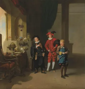 ArtDirect Johan Joseph Zoffany 15x15 Gold Ornate Frame and Double Matted Museum Art Print Titled - Garrick with Burton and Palmer in ‘The Alchymist’
