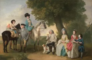 ArtDirect Johan Joseph Zoffany 18x13 Gold Ornate Frame and Double Matted Museum Art Print Titled - The Drummond Family (ca. 1769)