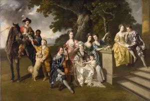 ArtDirect Johan Joseph Zoffany 18x13 Gold Ornate Frame and Double Matted Museum Art Print Titled - The Family of Sir William Young