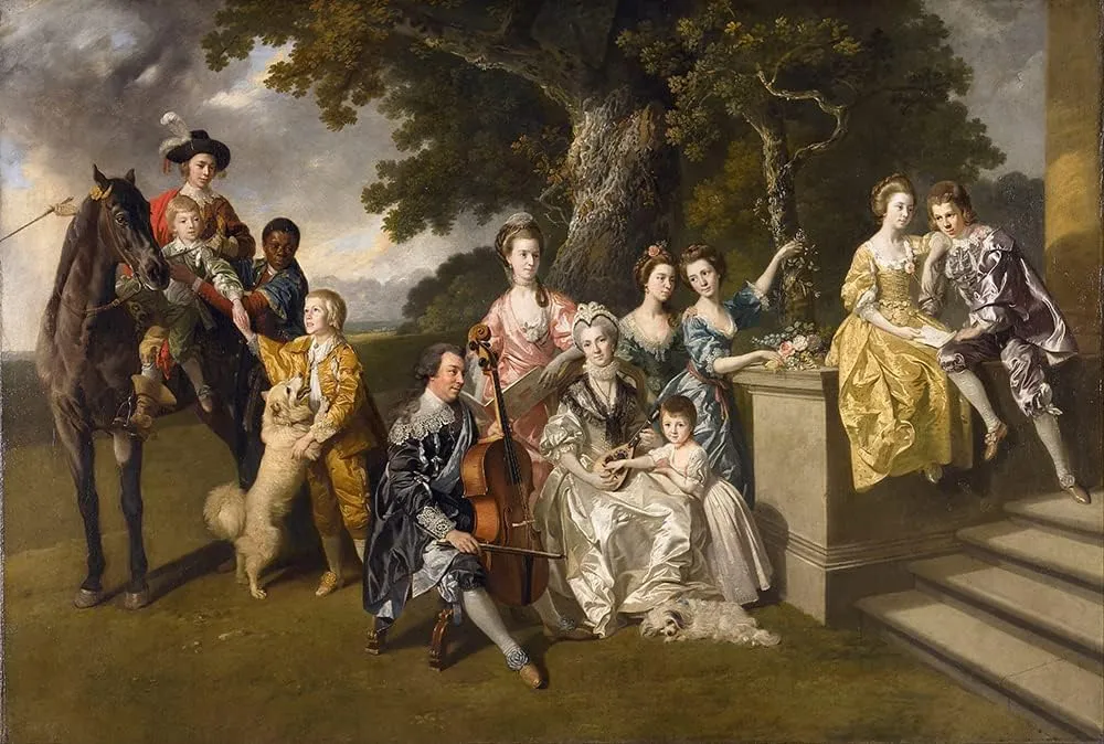 ArtDirect Johan Joseph Zoffany 18x13 Gold Ornate Frame and Double Matted Museum Art Print Titled - The Family of Sir William Young