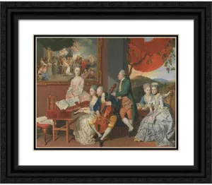 ArtDirect Johan Joseph Zoffany 18x15 Black Ornate Frame and Double Matted Museum Art Print Titled: The Gore Family with George, 3rd Earl Cowper (ca. 1775)