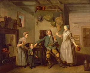 ArtDirect Johan Joseph Zoffany 18x15 Gold Ornate Frame and Double Matted Museum Art Print Titled - David Garrick and Mary Bradshaw in David Garrick's ‘The Farmer's Return’ (ca. 1762)
