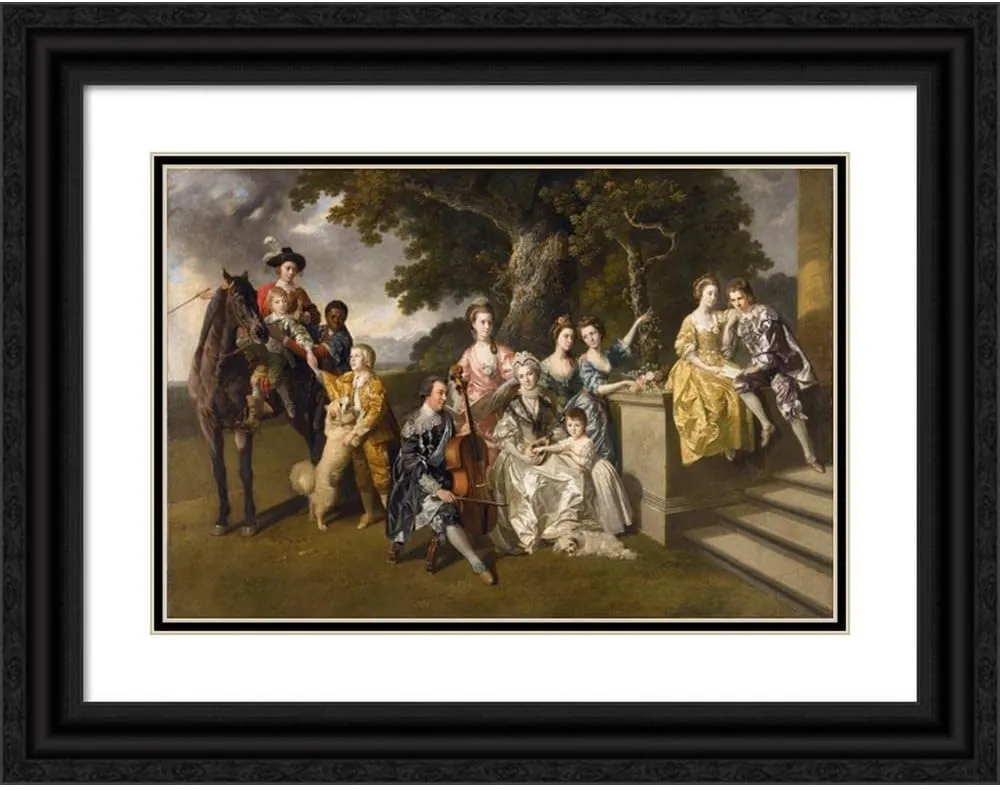 ArtDirect Johan Joseph Zoffany 24x18 Black Ornate Framed and Double Matted Museum Art Print Titled: The Family of Sir William Young