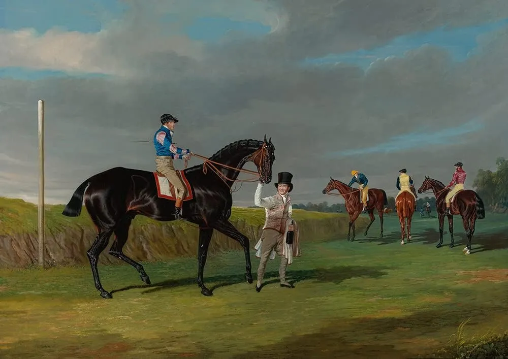 ArtDirect John Frederick Herring Snr. 18x14 Gold Ornate Frame and Double Matted Museum Art Print Titled - Preparing to Start for the Doncaster Gold Cup (1825)