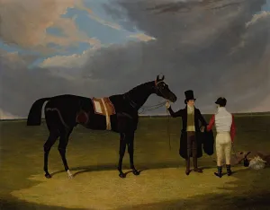ArtDirect John Frederick Herring Snr. 18x15 Gold Ornate Frame and Double Matted Museum Art Print Titled - Mr. Wagstaff's the Saddler with Jockey and Trainer at Doncaster