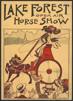 ArtDirect John Tinney McCutcheon 14x18 Gold Ornate Frame and Double Matted Museum Art Print Titled - Lake Forest Open Air Horse Show (1903)
