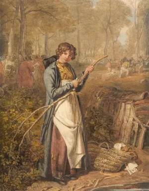ArtDirect Joshua Cristall 15x18 Gold Ornate Frame and Double Matted Museum Art Print Titled - Barking Timber in Wychwood Forest, Oxfordshire (1818)