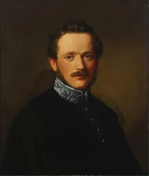 ArtDirect Karl Jakob Theodor Leybold 15x17 Gold Ornate Frame and Double Matted Museum Art Print Titled - Portrait of Friedrich Freiherr Von Koenig-Warthausen