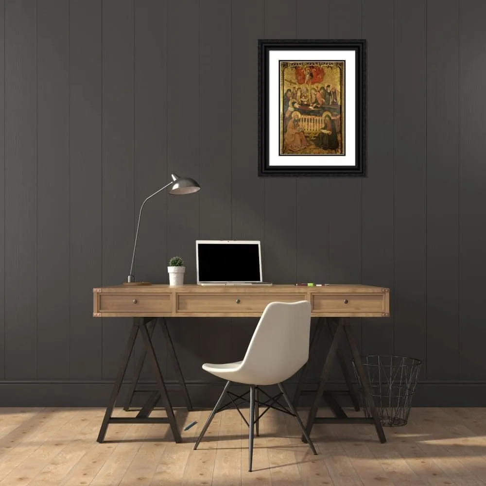 ArtDirect Pedro García de Benavarre 18x24 Black Ornate Framed and Double Matted Museum Art Print Titled: Dormition of the Virgin (1460-1465)