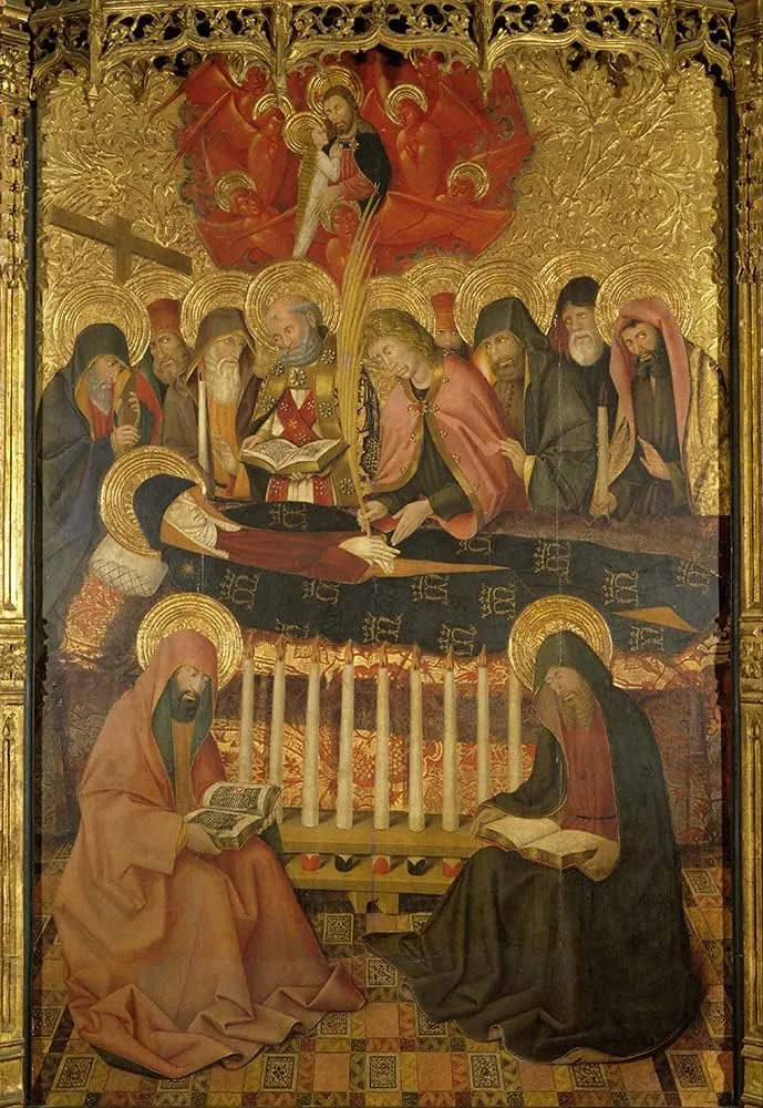 ArtDirect Pedro García de Benavarre 18x24 Black Ornate Framed and Double Matted Museum Art Print Titled: Dormition of the Virgin (1460-1465)