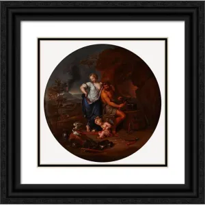 ArtDirect Pierre Mignard 20x20 Black Ornate Framed and Double Matted Museum Art Print Titled: Venus and Vulcain (17th Century)