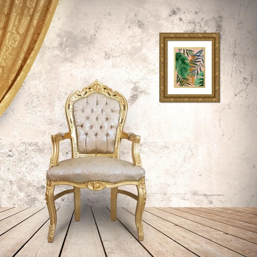 ArtDirect Silent Jungle 15x18 Gold Ornate Wood Framed with Double Matting Museum Art Print by Isabelle Z