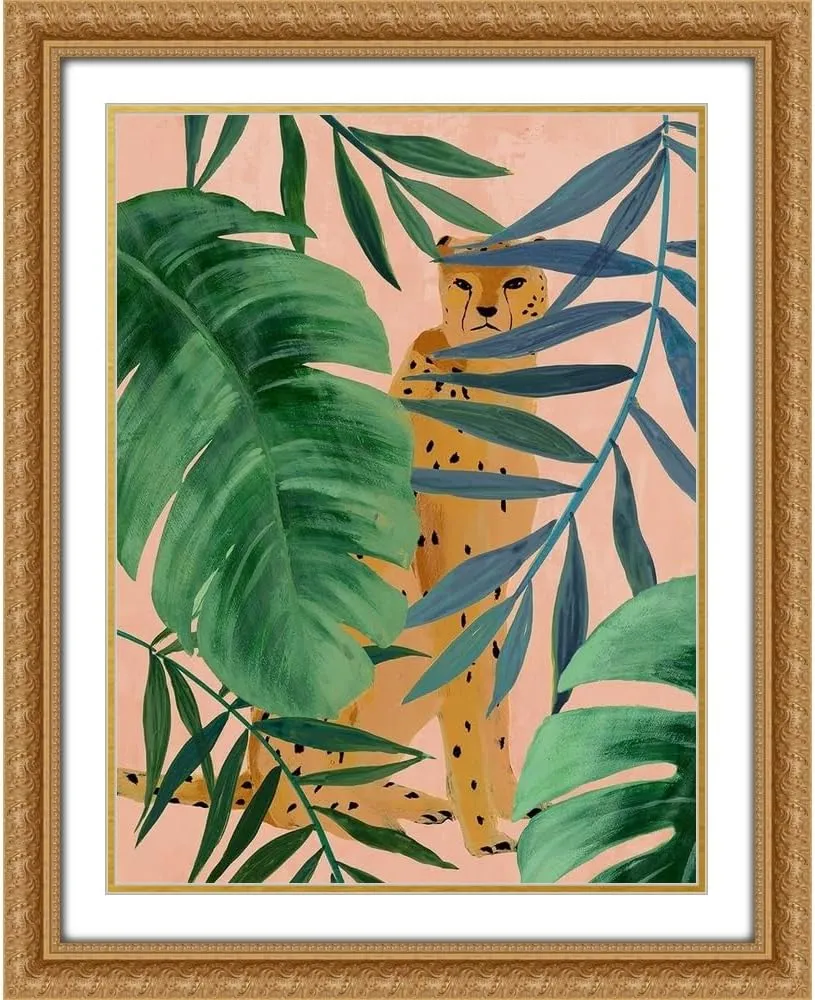 ArtDirect Silent Jungle 15x18 Gold Ornate Wood Framed with Double Matting Museum Art Print by Isabelle Z
