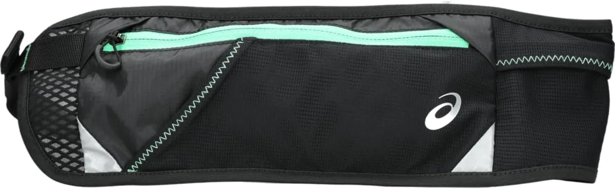ASICS Unisex WAIST POUCH RUNNING Bag, OS, PERFORMANCE BLACK/NEW LEAF
