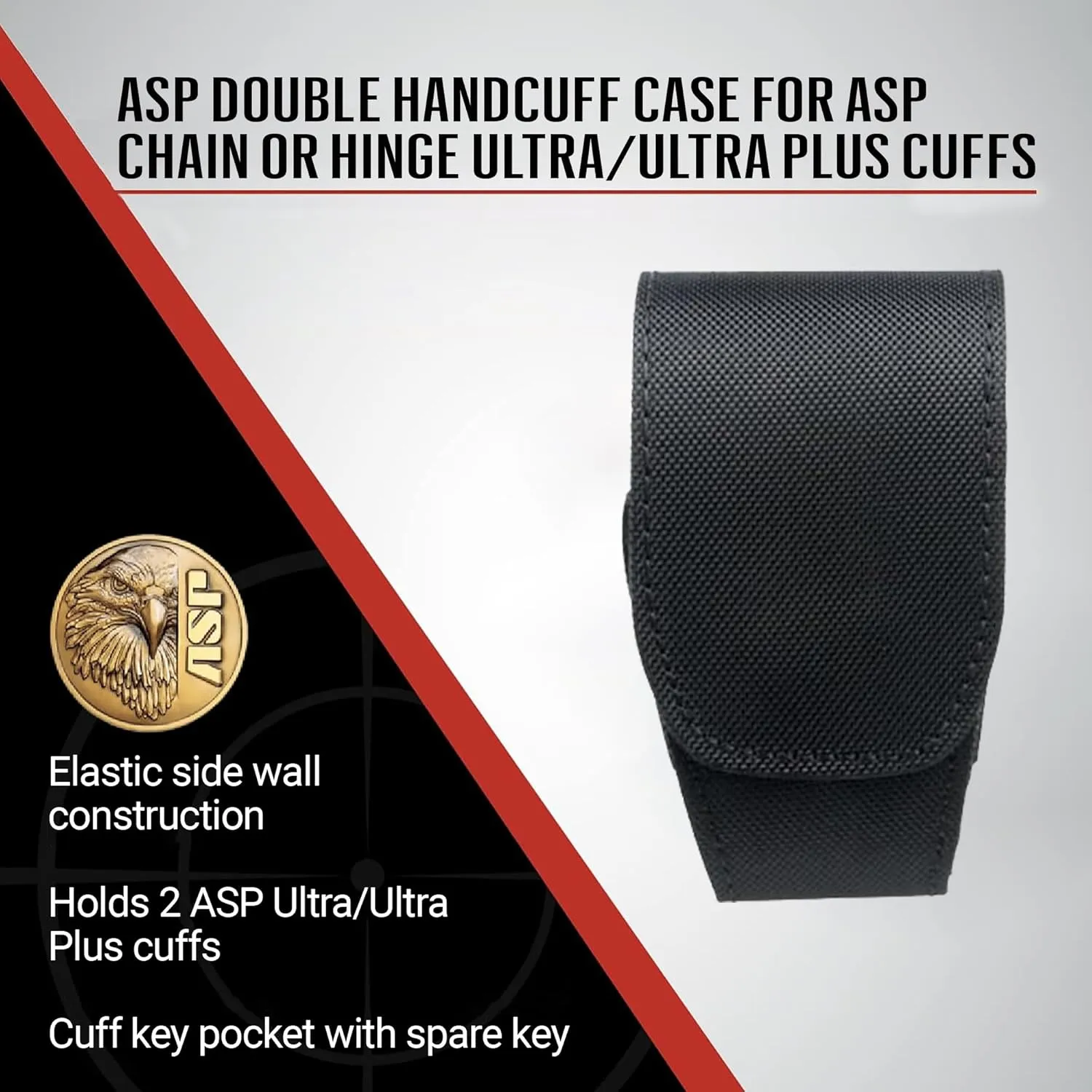 ASP Double Handcuff Case for ASP Handcuffs, Police Gear for Duty Belt, Law Enforcement Gear, Tactical and Personal Defense Equipment, Security Guard Equipment, Handcuff Case for Duty Belt