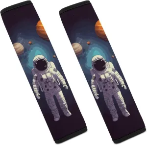 Astronaut Solar System Planets Auto Seat Belt Cover 2PCS Universal Car Seat Belt Shoulder Protector Pad, Protect Your Shoulders and Neck for Car Seat Belt, Shoulder Bag, Backpack