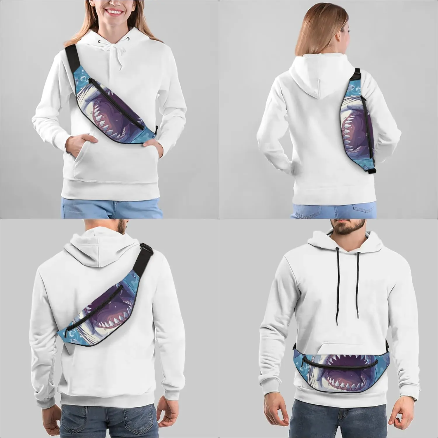 Attack Shark Fanny Packs for Women Men Cross Body Purse Waterproof Sports Waist Bag Pack Belt Bag for Travel Hiking Running Cycling