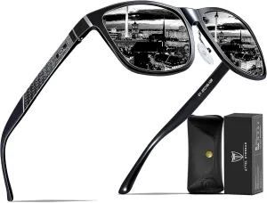 ATTCL Men's Retro Metal Frame Driving Polarized Sunglasses For Men Sun glasses