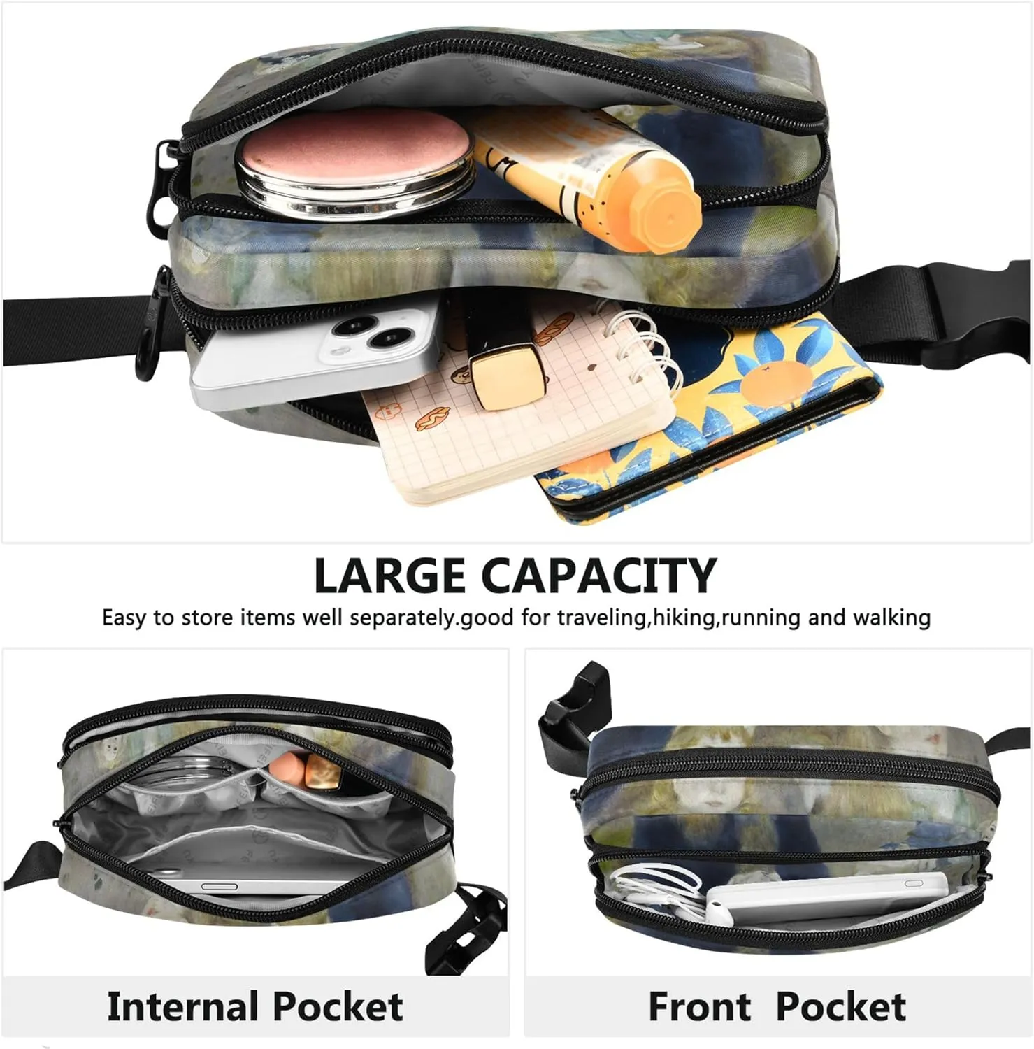 Auguste Renoir Oil Painting Women Fanny Packs Waterproof Belt Bags Hip Pack Cute Crossbody Waist Bag