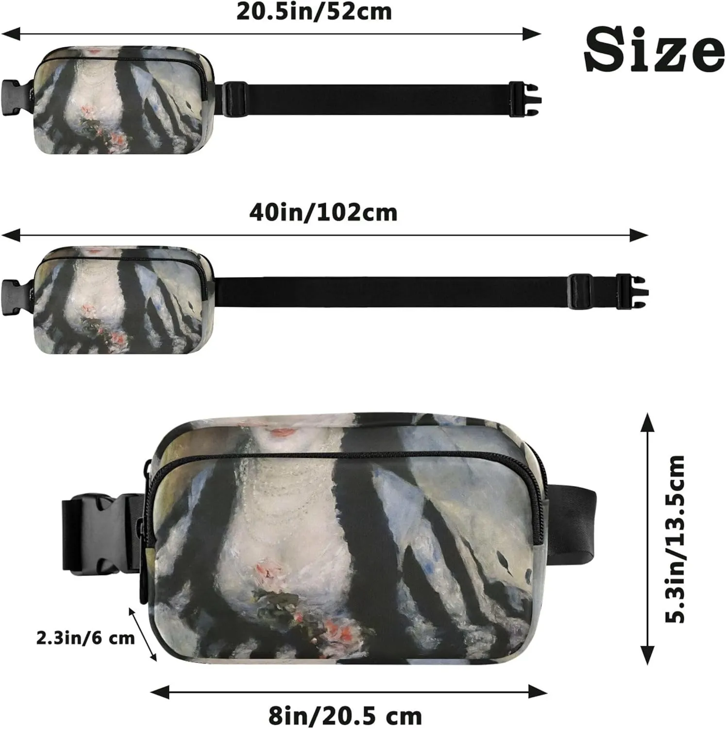 Auguste Renoir Painting Waterproof Fanny Pack for Women Everywhere Belt Bag Funky Travel Waist Pack for Men