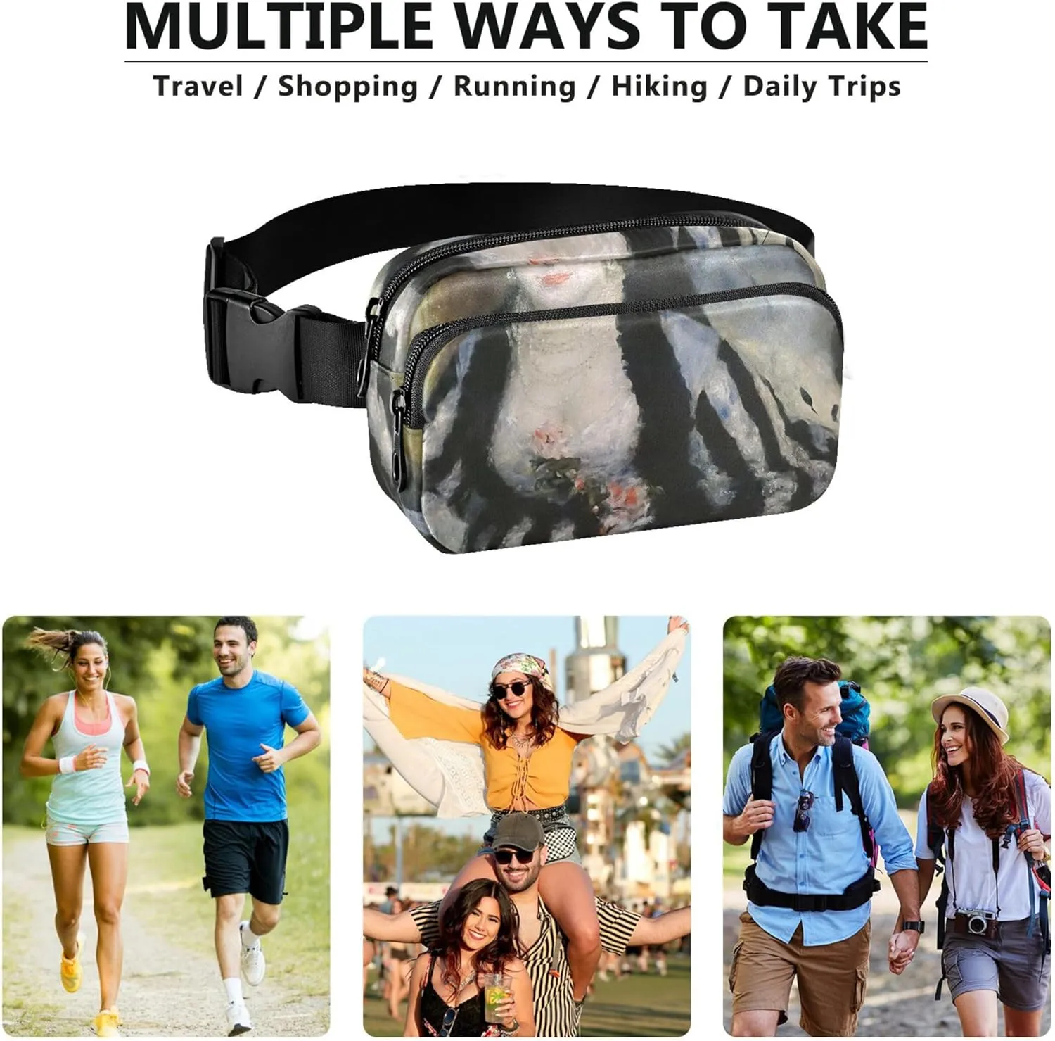 Auguste Renoir Painting Waterproof Fanny Pack for Women Everywhere Belt Bag Funky Travel Waist Pack for Men
