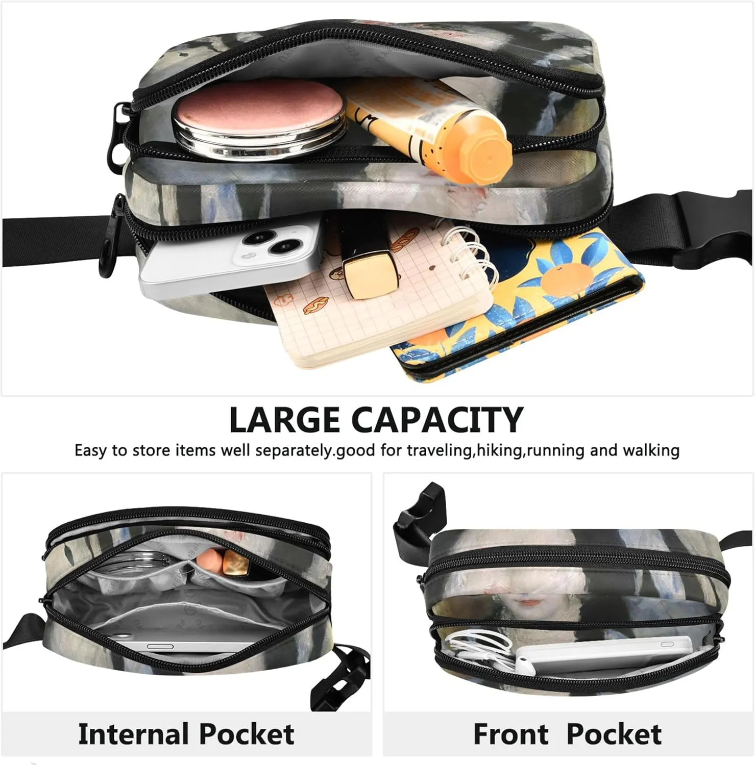 Auguste Renoir Painting Waterproof Fanny Pack for Women Everywhere Belt Bag Funky Travel Waist Pack for Men