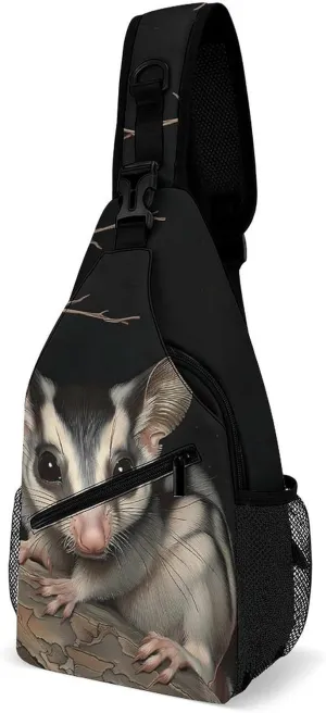 Australian Sugar Glider Sling Bag for Men Women Durable Crossbody Backpack Chest Bag Daypack for Travel Hiking