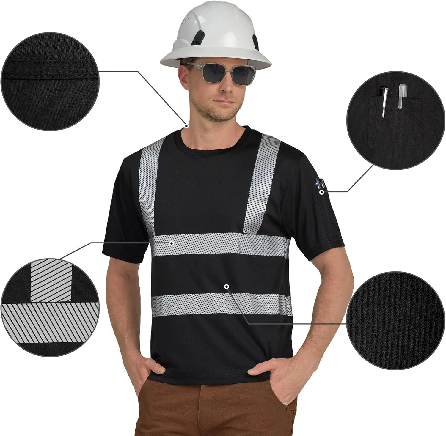 AYKRM Safety High Visibility Long Sleeve Construction Work Shirts Class 3 Workwear | Hi Vis Shirt