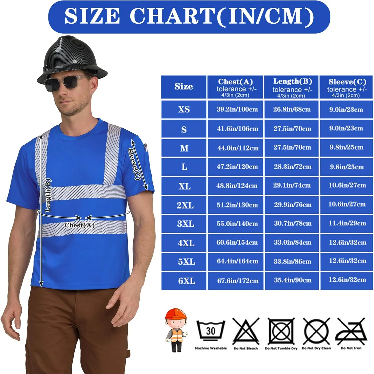 AYKRM Safety High Visibility Long Sleeve Construction Work Shirts Class 3 Workwear | Hi Vis Shirt
