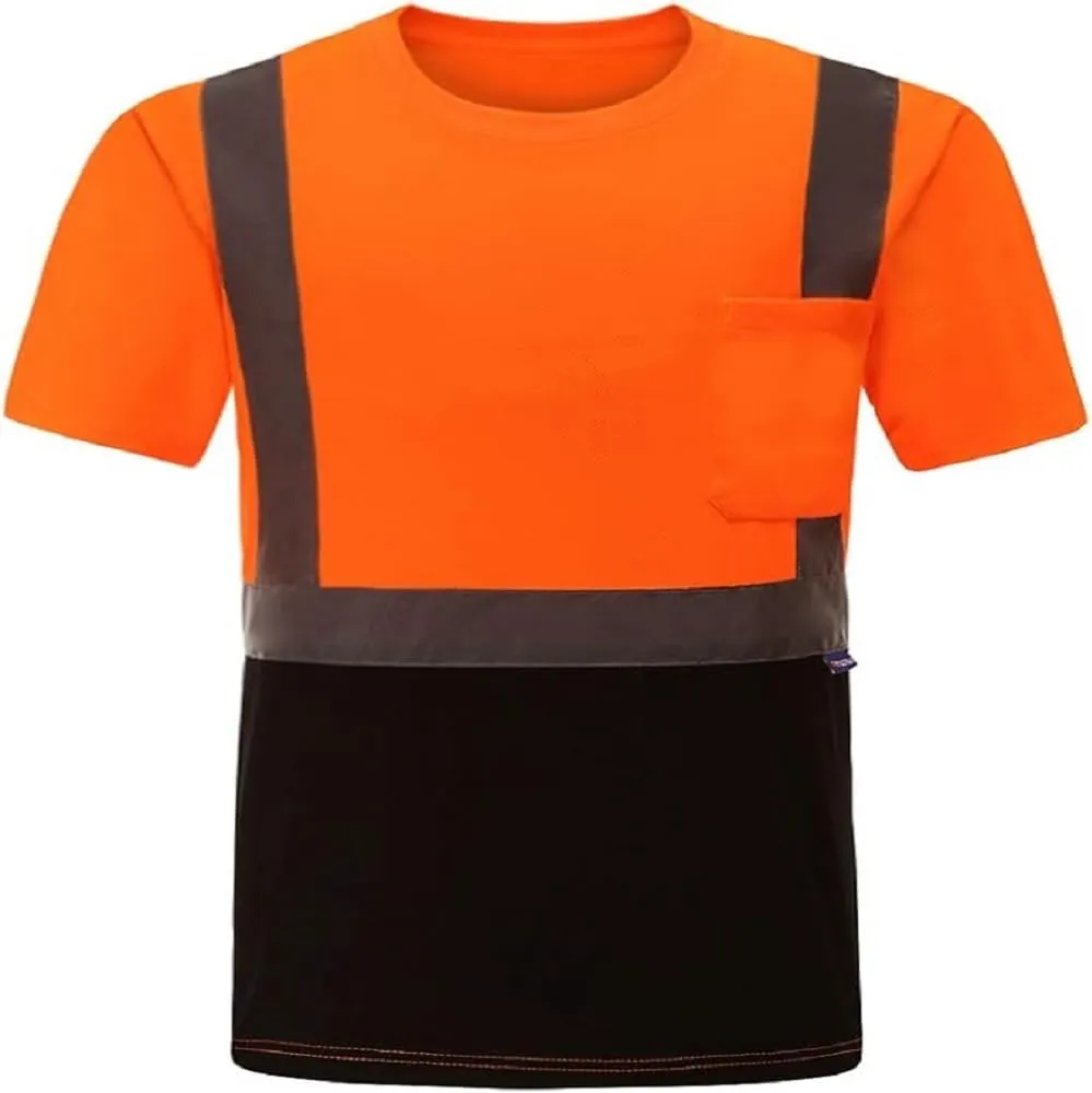 AYKRM Safety T Shirt Reflective High Visibility hi vis Long Sleeve T Shirt (XS-6XL)