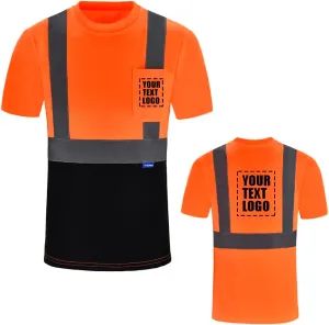 AYKRM Safety T Shirt Reflective High Visibility hi vis Long Sleeve T Shirt (XS-6XL)