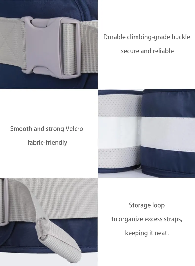Baby Hip Seat Carrier Baby Waist Stool for Child Infant Toddler with Adjustable Strap Buckle Pocket Soft Inner Huge Storage (Grey)