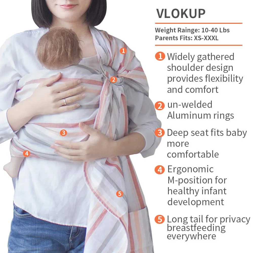 Baby Ring Sling Baby Carrier, Extra Soft Baby Sling Carrier for Newborn to Toddler, Lightweight Breathable Adjustable Baby Wrap Sling, Green